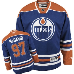 Connor McDavid Youth Reebok Edmonton Oilers Authentic Royal Blue Home NHL Jersey
