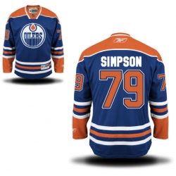 Dillon Simpson Reebok Edmonton Oilers Authentic Royal Blue Home Jersey