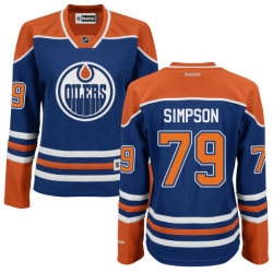 Dillon Simpson Women's Reebok Edmonton Oilers Premier Royal Blue Home Jersey