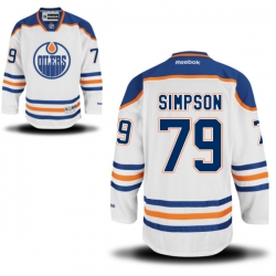 Dillon Simpson Youth Reebok Edmonton Oilers Authentic White Away Jersey