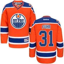 Grant Fuhr Reebok Edmonton Oilers Premier Orange Third NHL Jersey