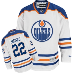 Jean-Francois Jacques Reebok Edmonton Oilers Authentic White Away NHL Jersey