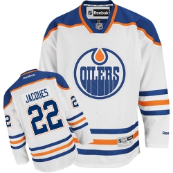 Jean-Francois Jacques Reebok Edmonton Oilers Premier White Away NHL Jersey