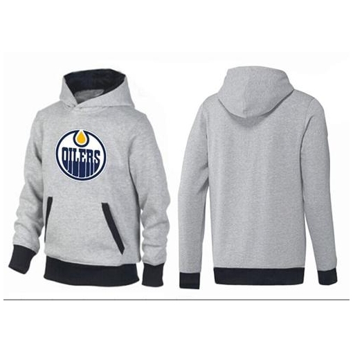 NHL Edmonton Oilers Big & Tall Logo Pullover Hoodie - Grey/Black