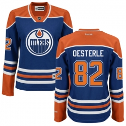 Jordan Oesterle Women's Reebok Edmonton Oilers Authentic Royal Blue Home Jersey