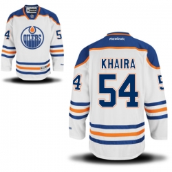Jujhar Khaira Reebok Edmonton Oilers Premier White Away Jersey