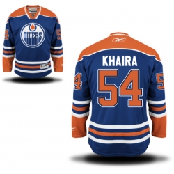 Jujhar Khaira Reebok Edmonton Oilers Authentic Royal Blue Home Jersey