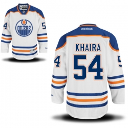 Jujhar Khaira Reebok Edmonton Oilers Authentic White Away Jersey