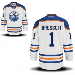Laurent Brossoit Reebok Edmonton Oilers Premier White Away Jersey