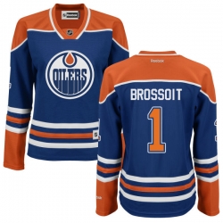 Laurent Brossoit Women's Reebok Edmonton Oilers Authentic Royal Blue Home Jersey
