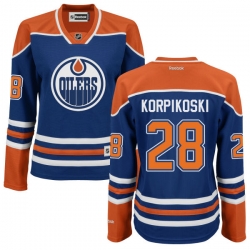 Lauri Korpikoski Women's Reebok Edmonton Oilers Authentic Royal Blue Home Jersey