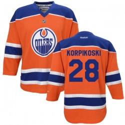 Lauri Korpikoski Youth Reebok Edmonton Oilers Authentic Orange Alternate Jersey