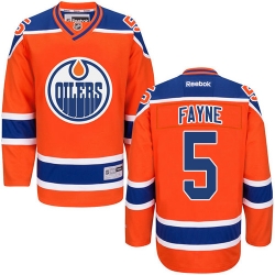 Mark Fayne Reebok Edmonton Oilers Authentic Orange Third NHL Jersey