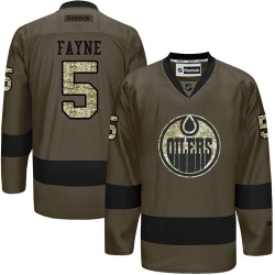 Mark Fayne Reebok Edmonton Oilers Authentic Green Salute to Service NHL Jersey