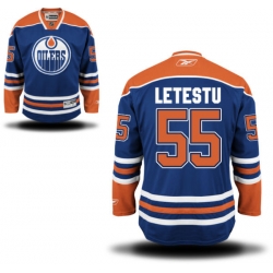Mark Letestu Reebok Edmonton Oilers Premier Royal Blue Home Jersey