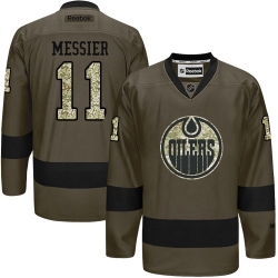 Mark Messier Reebok Edmonton Oilers Premier Green Salute to Service NHL Jersey