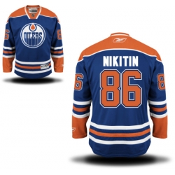 Nikita Nikitin Reebok Edmonton Oilers Authentic Royal Blue Home Jersey