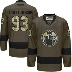 Ryan Nugent-Hopkins Reebok Edmonton Oilers Authentic Green Salute to Service NHL Jersey