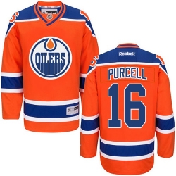 Teddy Purcell Reebok Edmonton Oilers Authentic Orange Third NHL Jersey