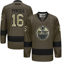 Teddy Purcell Reebok Edmonton Oilers Authentic Green Salute to Service NHL Jersey