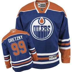 Wayne Gretzky Youth Reebok Edmonton Oilers Premier Royal Blue Home NHL Jersey