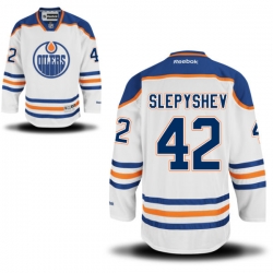 Anton Slepyshev Reebok Edmonton Oilers Premier White Away Jersey