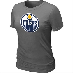 NHL Women's Edmonton Oilers Big & Tall Logo T-Shirt - Grey