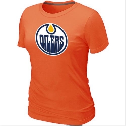 NHL Women's Edmonton Oilers Big & Tall Logo T-Shirt - Orange
