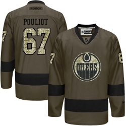 Benoit Pouliot Reebok Edmonton Oilers Authentic Green Salute to Service NHL Jersey