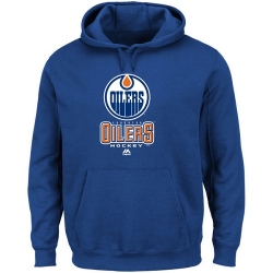 NHL Edmonton Oilers Majestic Critical Victory VIII Fleece Hoodie - Blue