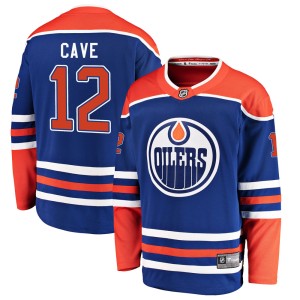 Colby Cave Youth Fanatics Branded Edmonton Oilers Breakaway Royal Alternate Jersey