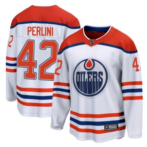 Brendan Perlini Men's Fanatics Branded Edmonton Oilers Breakaway White 2020/21 Special Edition Jersey