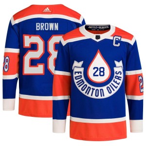 Connor Brown Youth Adidas Edmonton Oilers Authentic Brown Royal 2023 Heritage Classic Primegreen Jersey