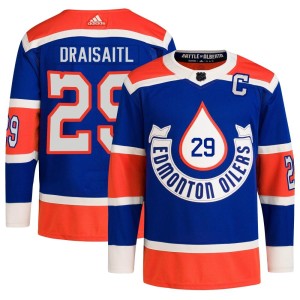 Leon Draisaitl Youth Adidas Edmonton Oilers Authentic Royal 2023 Heritage Classic Primegreen Jersey