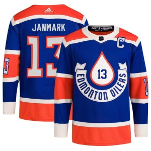 Mattias Janmark Youth Adidas Edmonton Oilers Authentic Royal 2023 Heritage Classic Primegreen Jersey