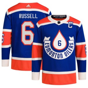 Kris Russell Youth Adidas Edmonton Oilers Authentic Royal 2023 Heritage Classic Primegreen Jersey