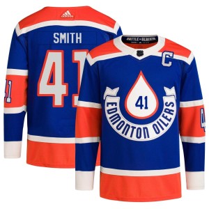 Mike Smith Youth Adidas Edmonton Oilers Authentic Royal 2023 Heritage Classic Primegreen Jersey