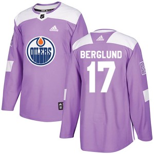 Carl Berglund Youth Adidas Edmonton Oilers Authentic Purple Fights Cancer Practice Jersey