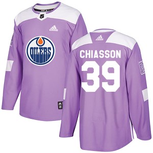 Alex Chiasson Youth Adidas Edmonton Oilers Authentic Purple Fights Cancer Practice Jersey