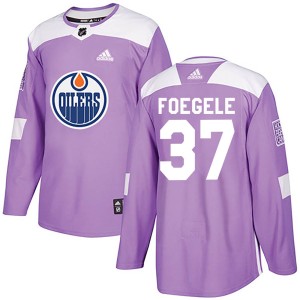 Warren Foegele Youth Adidas Edmonton Oilers Authentic Purple Fights Cancer Practice Jersey