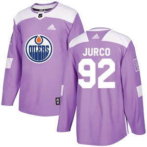 Tomas Jurco Youth Adidas Edmonton Oilers Authentic Purple Fights Cancer Practice Jersey