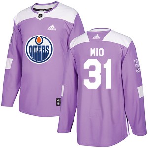 Eddie Mio Youth Adidas Edmonton Oilers Authentic Purple Fights Cancer Practice Jersey
