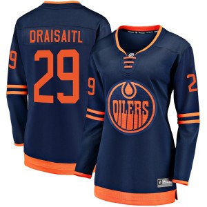 Leon Draisaitl Women's Fanatics Branded Edmonton Oilers Breakaway Navy Alternate 2018/19 Jersey