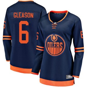 Ben Gleason Women's Fanatics Branded Edmonton Oilers Breakaway Navy Alternate 2018/19 Jersey