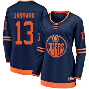 Mattias Janmark Women's Fanatics Branded Edmonton Oilers Breakaway Navy Alternate 2018/19 Jersey