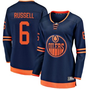 Kris Russell Women's Fanatics Branded Edmonton Oilers Breakaway Navy Alternate 2018/19 Jersey