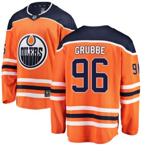 Jayden Grubbe Youth Fanatics Branded Edmonton Oilers Breakaway Orange Home Jersey