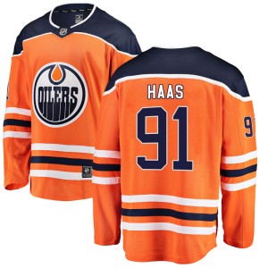 Gaetan Haas Youth Fanatics Branded Edmonton Oilers Breakaway Orange Home Jersey