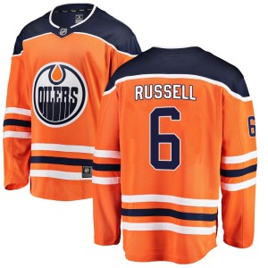 Kris Russell Youth Fanatics Branded Edmonton Oilers Breakaway Orange Home Jersey