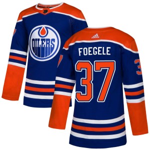 Warren Foegele Men's Adidas Edmonton Oilers Authentic Royal Alternate Jersey